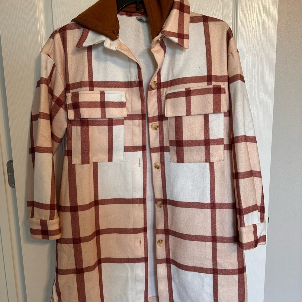 Plaid Button-Up Shirt Jacket